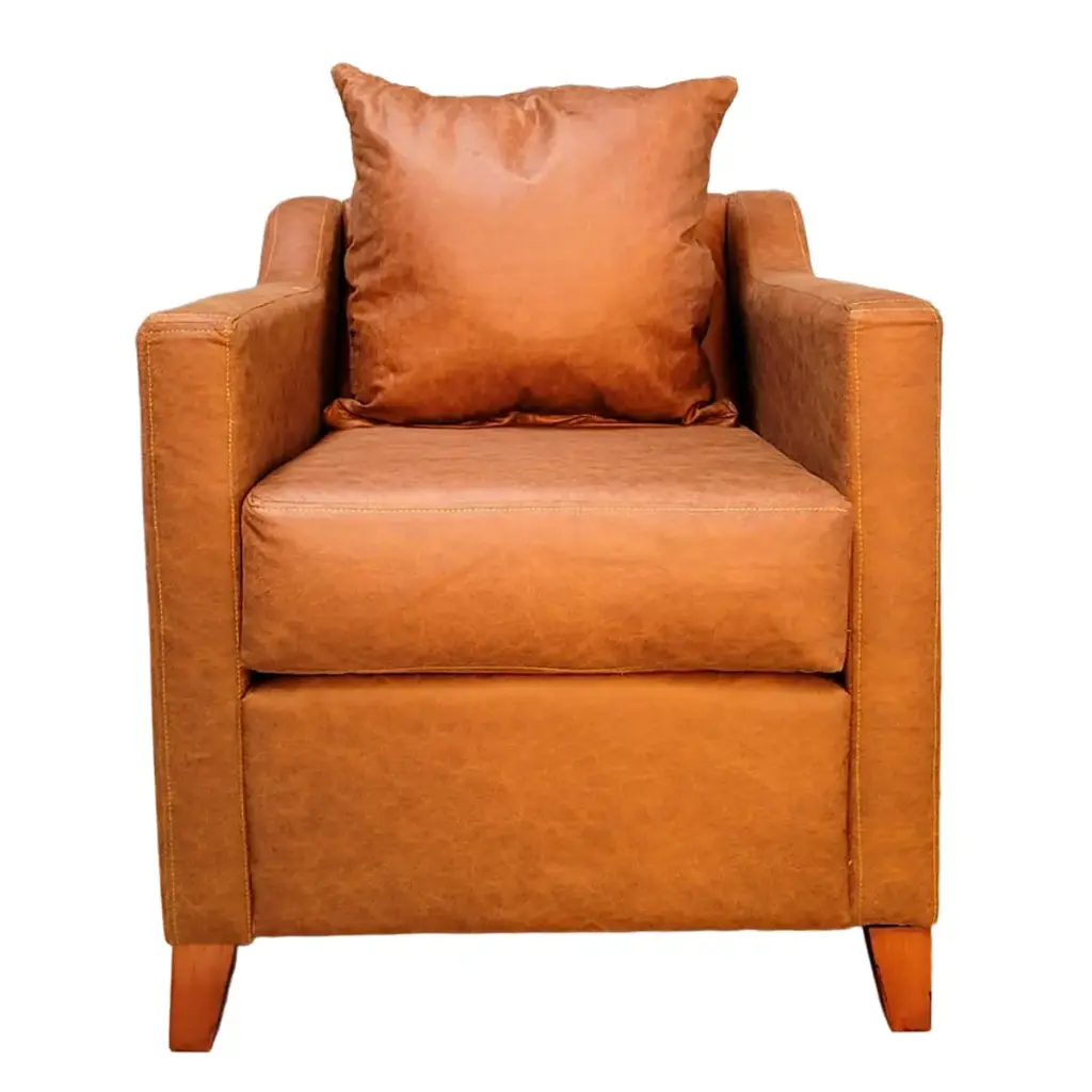 SOFA 1 CUERPO EN COLOR CAFE CLARO GAMUZA DKORA MODELO ARES