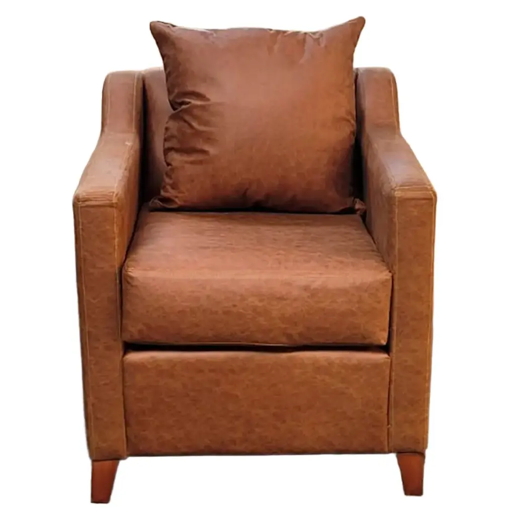 SOFA 1 CUERPO EN COLOR CAFE GAMUZA DKORA MODELO ARES