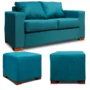 SOFA 2 CUERPOS + 2 POUF CALIPSO DKORA MODELO CEDRIC
