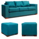 SOFA 3 CUERPOS + 2 POUF CALIPSO DKORA MODELO CEDRIC