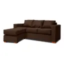 SOFA SECCIONAL IZQUIERDO 3 CUERPOS CAFE DKORA MODELO LENA