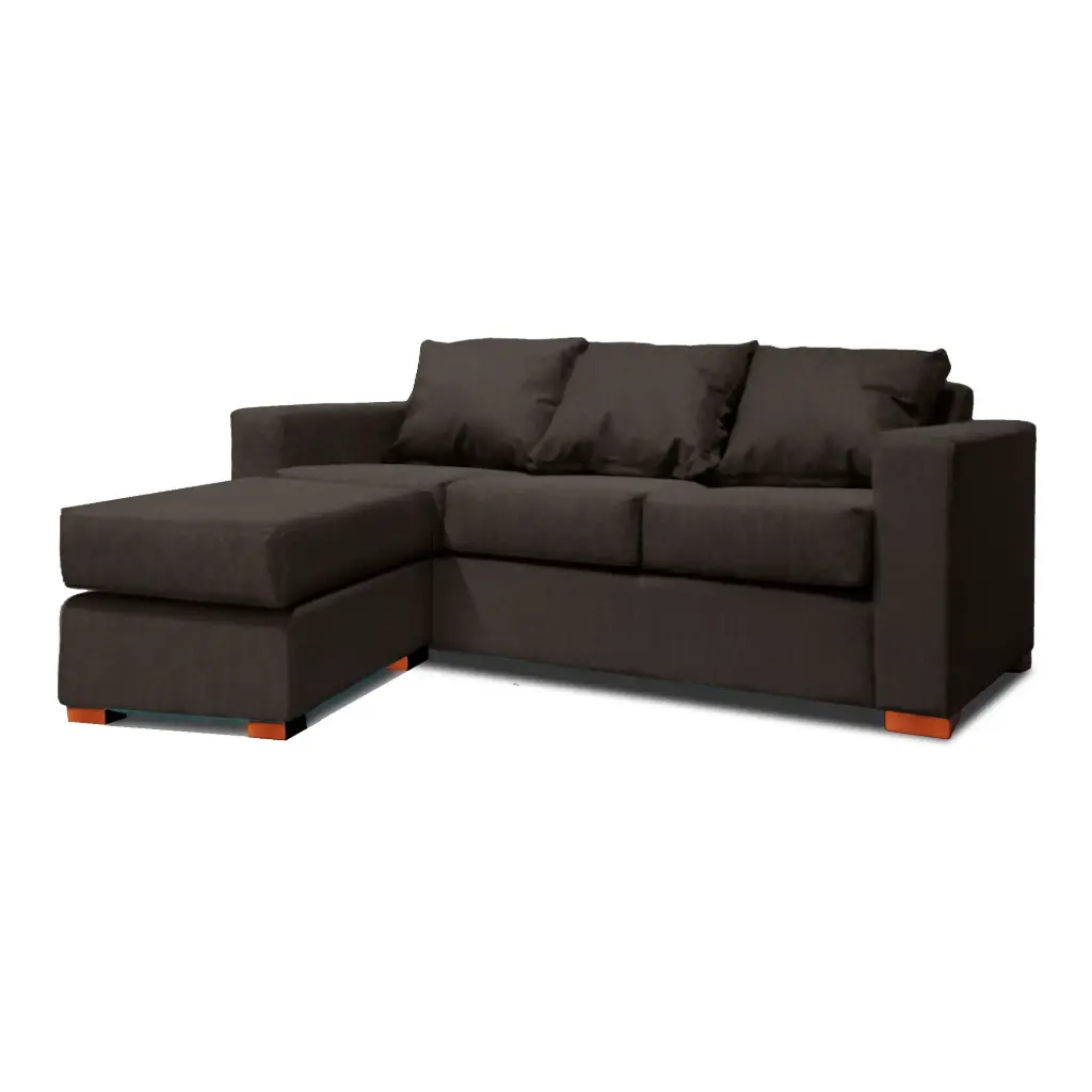 SOFA SECCIONAL IZQUIERDO 3 CUERPOS GRIS DKORA MODELO LENA 